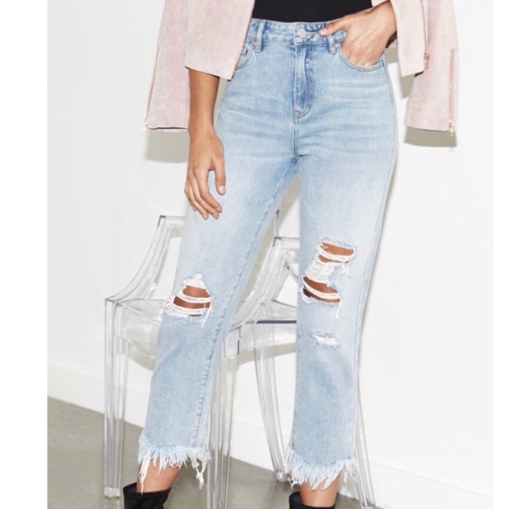 Kendall + Kylie Distressed Mom Jeans